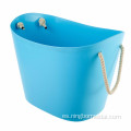 cesta de lavandería cesta de almacenamiento de plástico mango de cuerda
